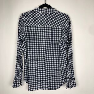 J. Crew Tops - J. Crew Gingham Crinkle Boy Shirt Navy Blue White J. Crew Tops - J. Crew Gingham Crinkle Boy Shirt Navy Blue White